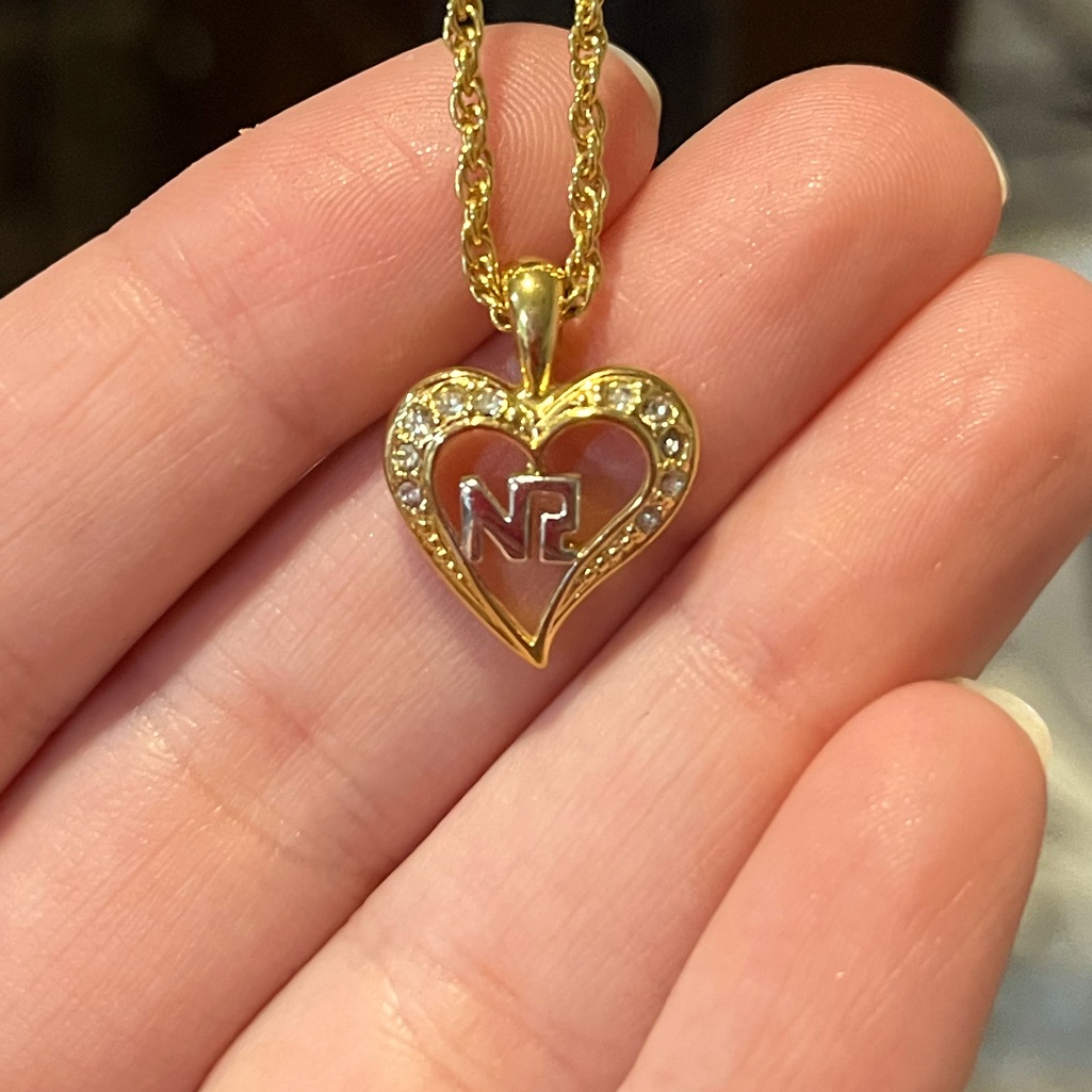Nina Ricci Gold-Tone Heart Pendant Necklace With Clear Stones
